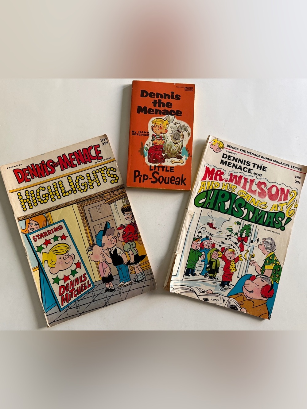 VINTAGE DENNIS THE MENACE PAPERBACK 1974 & 2 COMIC BOOKS 1969-1970